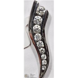 14K WHITE GOLD 9 DIAMOND CHANNEL SET PENDANT