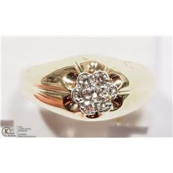 10K YELLOW GOLD DIAMOND CLUSTER RING SIZE 7