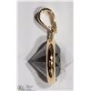 Image 2 : 14K YELLOW GOLD BLACK DIAMOND SOLITAIRE PENDANT