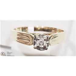 10K YELLOW GOLD DIAMOND ILLUSION STYLE RING