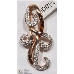 14K ROSE&WHITE GOLD 20 DIAMOND PENDANT ENHANCER