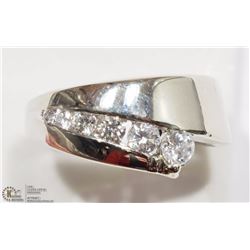 10K WHITE GOLD 5 DIAMOND SWIRL STYLE RING