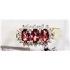 Image 1 : 10K YELLOW GOLD GARNET & DIAMOND RING SIZE 8