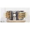 Image 1 : 10K YELLOW GOLD 3 DIAMOND HEAVY MEN'S RING