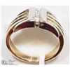 Image 2 : 10K YELLOW GOLD 3 DIAMOND HEAVY MEN'S RING