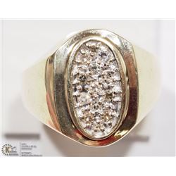 10K YELLOW GOLD DIAMOND HEAVY MEN'S RING