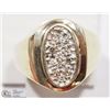 Image 1 : 10K YELLOW GOLD DIAMOND HEAVY MEN'S RING