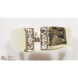 14K YELLOW GOLD 6 DIAMOND "H" INITIAL MEN'S RING