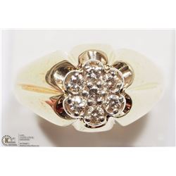 14K YELLOW GOLD 7 DIAMOND MEN'S RING SIZE 11