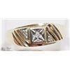 Image 1 : 10K YELLOW GOLD 3 DIAMOND HEAVY MEN'S RING