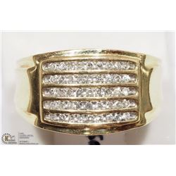 14K YELLOW GOLD DIAMOND HEAVY MEN'S RING