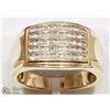 Image 2 : 14K YELLOW GOLD DIAMOND HEAVY MEN'S RING