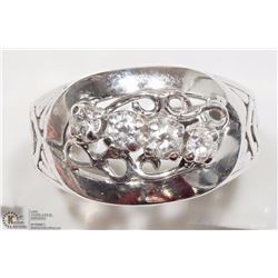 14K WHITE GOLD 4 DIAMONDS MEN'S RING