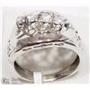 Image 2 : 14K WHITE GOLD 4 DIAMONDS MEN'S RING