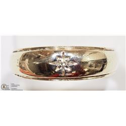 10K YELLOW-WHITE GOLD DIAMOND SOLITAIRE MENS RING