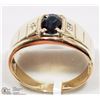 Image 2 : 10K YELLOW GOLD SAPPHIRE & DIAMOND MEN'S RING
