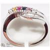 Image 2 : 10K WHITE GOLD GEMSTONES & DIAMOND RING