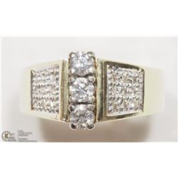 14K YELLOW GOLD DIAMOND WIDE CLAW MEN'S RING