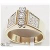 Image 2 : 14K YELLOW GOLD DIAMOND WIDE CLAW MEN'S RING