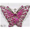 Image 1 : STERLING SILVER RUBY BUTTERFLY PENDANT NECKLACE