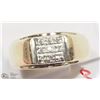 Image 1 : 10K YELLOW GOLD 9 DIAMOND MEN'S RING SIZE 8