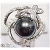 Image 1 : STERLING SILVER TAHITIAN BLACK PEARL RING