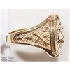 Image 3 : 10K YELLOW GOLD DIAMOND EQUESTRIAN MEN'S RING