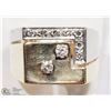 Image 1 : 10K WHITE-YELLOW GOLD DIAMOND MEN'S HEAVY RING