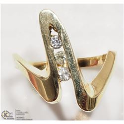 10K YELLOW GOLD DIAMOND RING SIZE 6.75