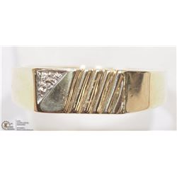 10K YELLOW GOLD DIAMOND MEN'S RING SIZE 11