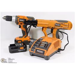 RIGID NAILER WITH DRILL AND 2 BATTERIES & CHARGER