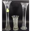 Image 1 : LARGE GLASS VASE, PRINT BASE TALL GLASS VASE AND