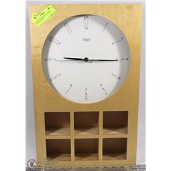 ERGO QUARTZ WALL CLOCK IN WOOD NIK NAK