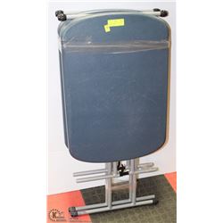 LOT OF 2 PORTABLE ADJUSTABLE FOLDING TABLES