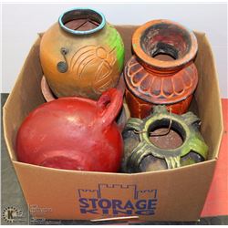 BOX OF MEXICAN POTS