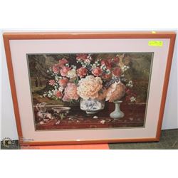 PROFESSIONALLY FRAMED FLORAL PRINT