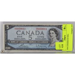 1954 CANADIAN $5 BILL