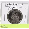 Image 1 : 50 YEAR COMMEMORATIVE CORONATION 50 CENT COIN