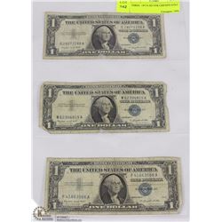 THREE  1957A SILVER CERTIFICATES