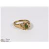 Image 1 : GENUINE JADE 24K GOLD PLATED RING - SIZE 9