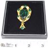 Image 1 : VINTAGE ESTATE GREEN  RHINESTONE BROOCH