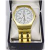 Image 1 : NEW MENS GOLD TONE WATCH