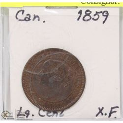1859 CANADIAN QUEEN VICTORIA LARGE CENT