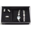 Image 1 : LADIES JEWELRY SET INCLUDES WATCH, RING, EARRINGS
