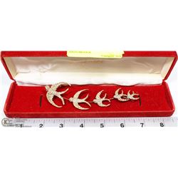 VINTAGE RHINESTONE FLOCK OF BIRDS BROOCH