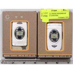 PAIR OF CELL PHONE WINDPROOF REFILLABLE LIGHTERS