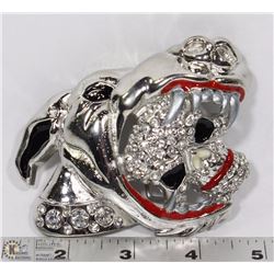 HOUND EATING SKULL BELT BUCKLE