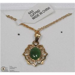 JADE NECKLACE 24K GOLD PLATED