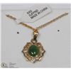 Image 1 : JADE NECKLACE 24K GOLD PLATED