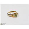 Image 1 : GENUINE JADE RING 24K GOLD PLATED, SIZE 9